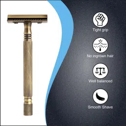 pearl shaving P S Double Edge Safety Razor (CLOSE COMB ANTIQUE BRASS), Men image 3