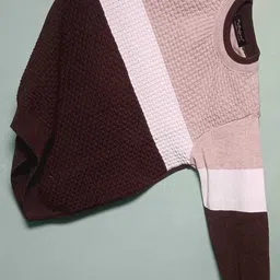 ssz Men Solid Round Neck Pink, White, Brown Sweater image 2