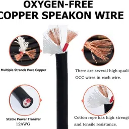 soundcraft Stereo Audio Cable 12 m 6 ft Male Speakon to Speakon Cables, Professional 12 Guage AWG Audio Cord DJ Speaker Cable Wire with Twist Lock - 2 Conductor image 3