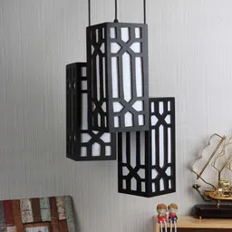 foziq Bello Brown Wood Cluster Hanging Light image 2