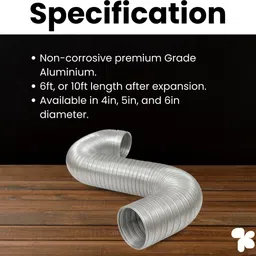 ampereus 4 inch Chimney Pipe with Length of 10 Feet along with Cowl and Tape Hose Pipe 10 Feet Chimney Pipe Hose Pipe image 3