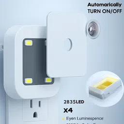 NEWOUTLATE Plug In 0.5W LED Night Light with Auto Sensor (Cool White) Smart Bulb image 4