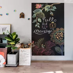 zensay sales Removable Chalkboard Contact Paper Roll with 5 Colorful Chalks 7 yes Backboard image 2