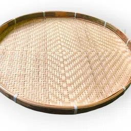 haksap Traditional Round Woven Sieve Tray, Bamboo Dagra Dala Kulo Chalni Strainer-picture-22