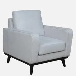 casacraft from pepperfry Tilburg Fabric 1 Seater Sofa In Indigo Silver Colour image 4