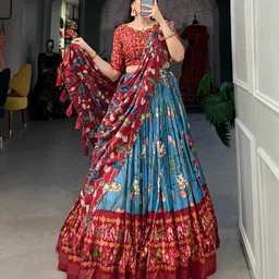 hem selles Self Design Semi Stitched Lehenga Choli image 2