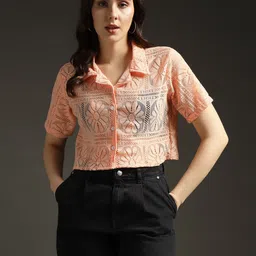 emeros Casual Regular Sleeves Striped Women Pink, Multicolor Top-picture-13