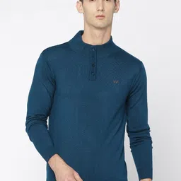 wildcraft Men Solid High Neck Blue Sweater-picture-10