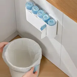 adbee Punch-Free Wall Mounted Garbage Bin | Hanging Kitchen Space-Saving Trash Can Plastic 1 Pockets image 3