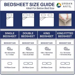 UrbanArts Blue & White Floral Printed 180 TC Single Bedsheet With 1 Pillow Cover image 5