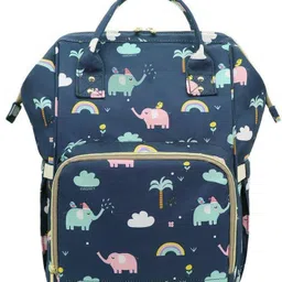 house of quirk Baby Diaper Bag Blue Maternity Backpack (Dark Blue Elephant) Diaper Bag-picture-23
