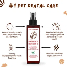 coco crush Mouth Refresh Spray for Pets | Teeth Cleaning, Fights Plaque & Tartar | Natural Pet Mouth Freshner image 2