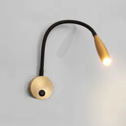 shree kala home decor Modern Brass Finish LED Wall Mounted Reading Spotlight with Flexible Gooseneck image 4