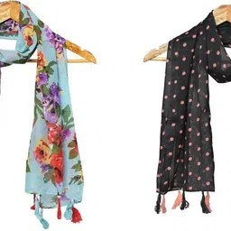 mss fashion Printed Chiffon Women Multicolor Stole, Scarf, Fancy Scarf image 1