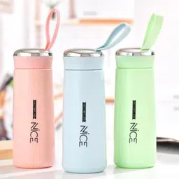 prachi Nice Water Bottle Bpa Free Bottle Glass Inner Liner with Plastic Shell Bottles 400 ml Water Bottle image 5