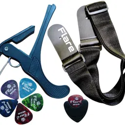 vanika, with good wishes Black B4 capo, Black belt, pick holder and 6 picks Spring Guitar Capo-picture-16