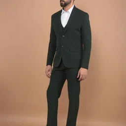 canary london Men 3-Piece Formal Suit Solid Suit image 2