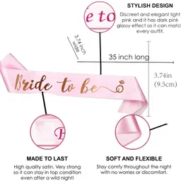 party propz Bridal Shower Decorations Set - Bride to Be Crown and Sash, Pack of 2 image 3