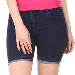pantof Solid Women Denim Light Blue Hotpants image 5