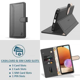 aibex Flip Cover for Samsung Galaxy M55s 5G / Samsung Galaxy F55 5G / Samsung Galaxy M55 5G|Premium Leather image 5