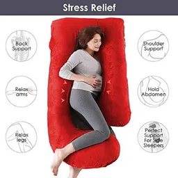 J SHAPE Microfibre Solid Pregnancy Pillow Pack of 1-image-41