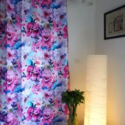 TARA- Sparkling Homes Pink & Blue Floral Window Curtain image 5