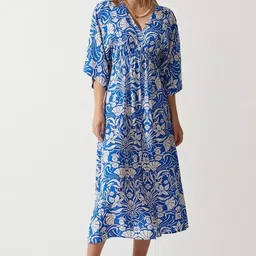 pimu Women Fit and Flare Blue Maxi/Full Length Dress-picture-14