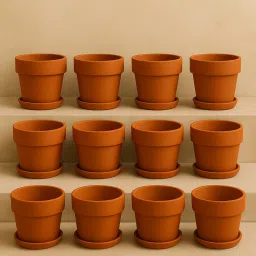 the handicraftian 12 Pcs Red Terracotta 4.5 Inchs Planters image 1
