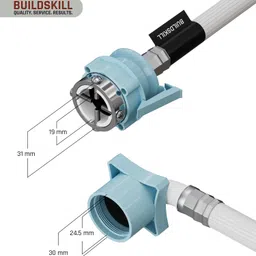 buildskill BAWMIN03M 3M automatic washing machine inlet pipe | burst proof | with tap adaptor Hose Pipe image 2