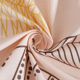 Cortina Cream-Coloured & Orange Floral 110 TC Single Bedsheet with 1 Pillow Covers image 5