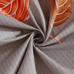 KLOTTHE Grey Printed 400 TC Pure Cotton Double King Bedsheet With 2 Pillow Covers image 3