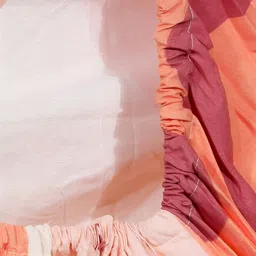 Arrabi Pink & White Striped 300 TC Fitted King Bedsheet with 2 Pillow Covers image 4