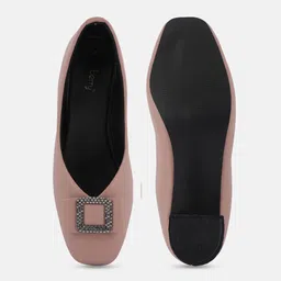 DressBerry Square Toe Block Heeled Pumps with Bows image 3