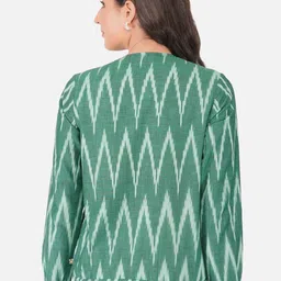FABNEST Women Green Lightweight Tailored Jacket image 5