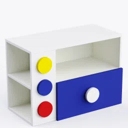 boingg! - a happy start Building Blocks Kids Bedside Table in White & Blue Colour image 5