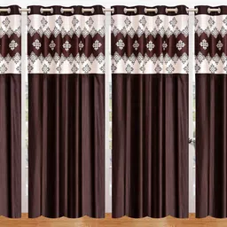 stella creations 274 cm (9 ft) Long Door Polyester Semi Transparent Curtain (Pack Of 4)-picture-24