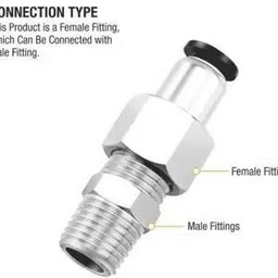 spazio Premium Quality Stainless Steel Hex Nipple 1 INCH, Pack of 1 (Screw On) Faucet Nozzle image 3