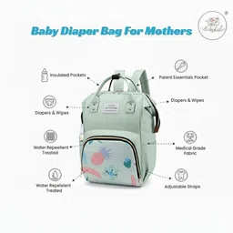 baby holic Baby Diaper Bag for Mothers | Black Maternity Backpack with Teddy Design TRAVELLING DIAPER BAG image 4