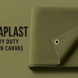 duraplast WATERPROOF TARPAULIN SHEET - WATERPROOF CANVAS TIRPAL 800GSM 10' X 12' FEET Tent - For CAMPING , INDUSTRIAL , TRUCK / LORRY , ROOF/TERRACE image 2