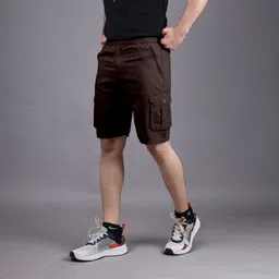 sky enterprise Solid Men Brown Cargo Shorts-picture-32