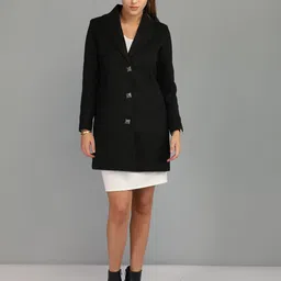 honnete 100 % Polyester Solid Coat For Women-picture-32