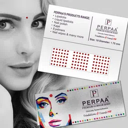 PERPAA Premium Kumkum Set Of 16 Velvet Sticker Kumkum Bindi Box - Red - Black - Dark-Maroon - Light-Maroon image 5