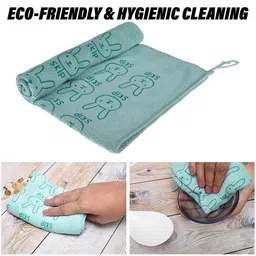 Kuber Industries Green 6 Pieces Printed Cotton Lint-Free Kitchen Towels image 3