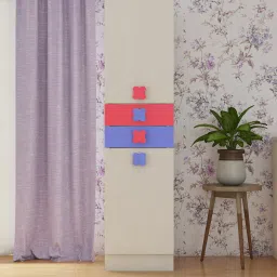 adona Silvana Kids 1 Door Wardrobe in White & Multi Finish image 1