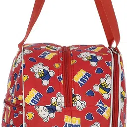 heart home Cotton Multiuses Teddy Print Mothers Bag/Diapers Bags With Handle(Red) Mothers Bag image 4
