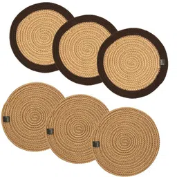 saprose TRIVET (6PC SET) ROUND BROWN & BEIGE BRAIDED Trivet-picture-37