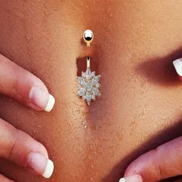 evatania stores NAVEL PIECING RING Sterling Silver Cubic Zirconia Sterling Silver Plated Ring-picture-27