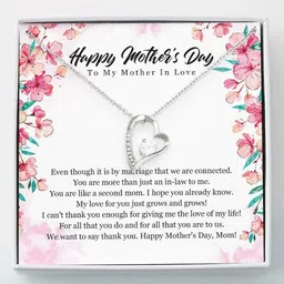 Mother-in-Law Necklace, Gift For Mother in law, Birthday Anniversary Necklace Rhodium Zircon Sterling Silver Pendant Set-image-84