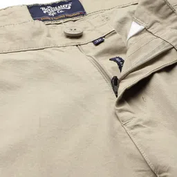roadster Men Loose Fit Beige Cotton Blend Trousers image 4