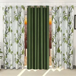 flipkart smartbuy 214 cm (7 ft) Polyester Room Darkening Door Curtain (Pack Of 3)-picture-18